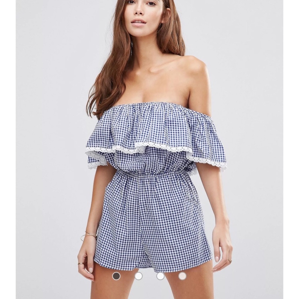 6 Shore Road gingham romper xs excellent condition